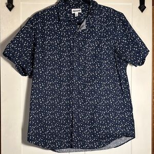 Abound cotton Men's Dark Blue Floral Button Down Shirt